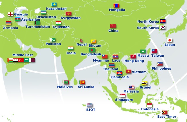 Asia Private Tours Map