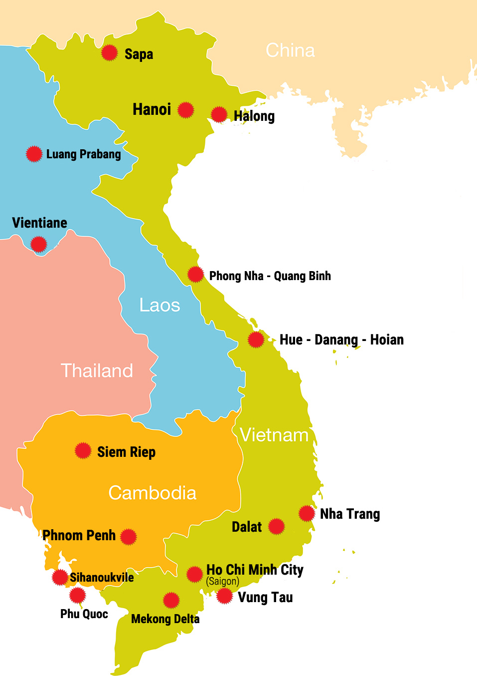 Vietnam Private Tours Map
