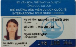 Hue Danang Hoian tour guide Ms Tuyet Linh who passed the Quality check from VTT.